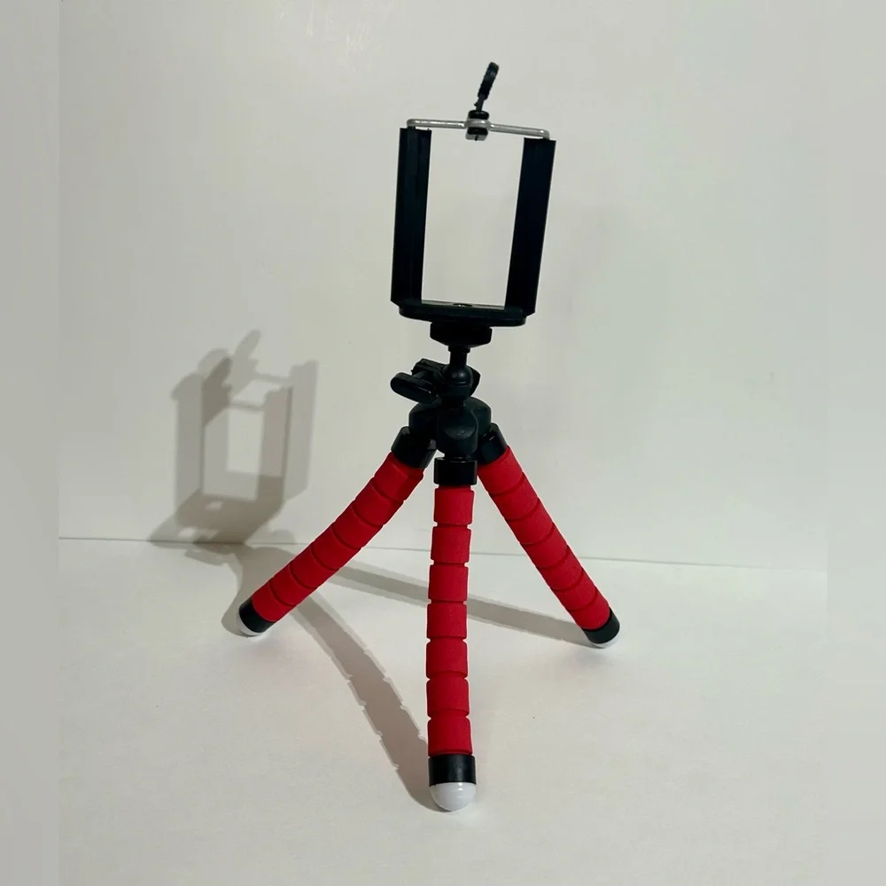 Octopus Adjustable Tripod Stand 3 Legs Flexible Phone Holder Camera Bracket Red